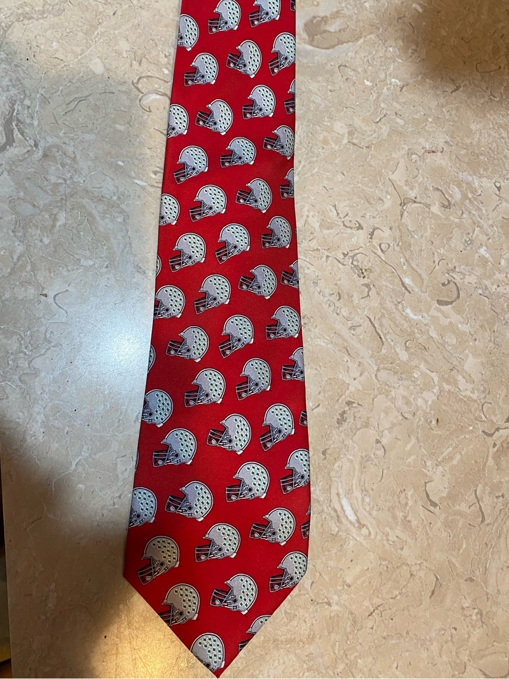 Red Football Helmet Pattern Tie for Me Ohio State Buckeyes